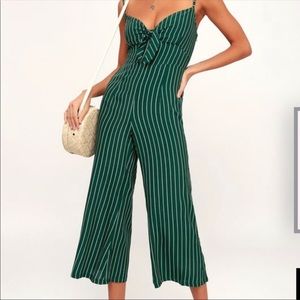 ⭐️New⭐️ Presley Green Striped Tie-Front Wide-Leg